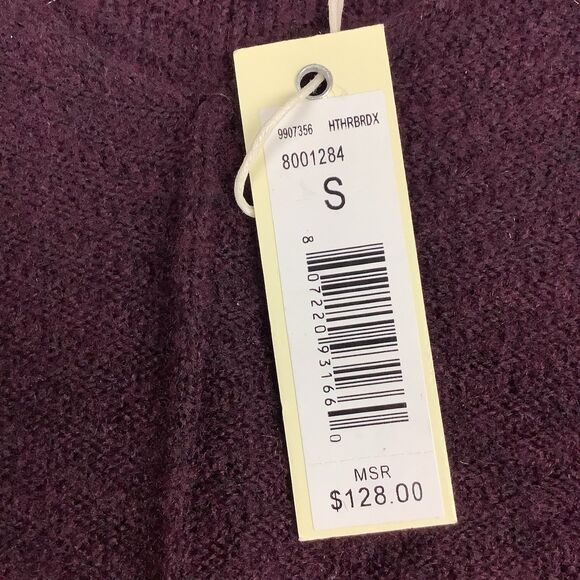 Max Studio V-Neck Sweater Dress Women Size S Long Sleeve Textured Knit Burgundy - Picture 9 of 16